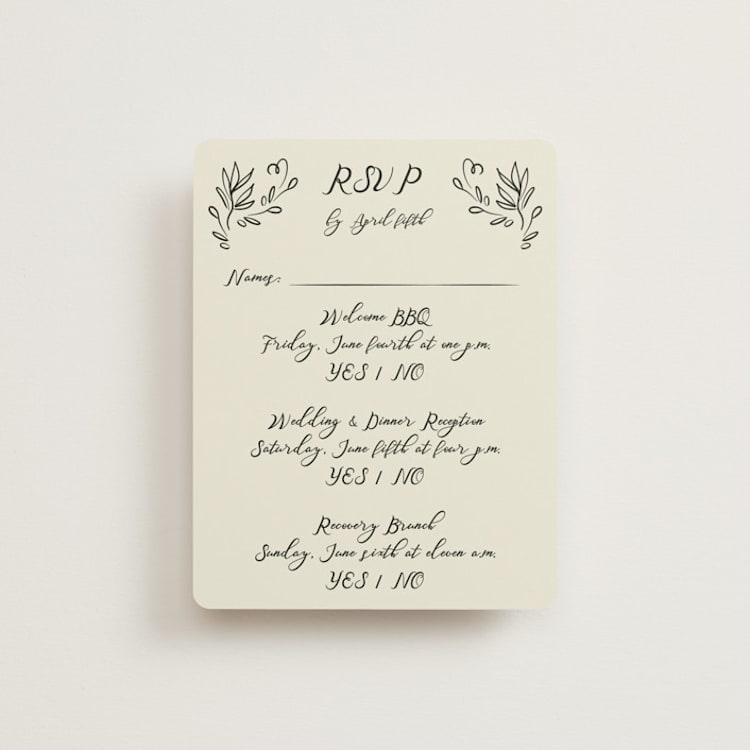 "Sundaland Gardens" - Multi-Event RSVP Cards in Ivory by Ani Somi - Front