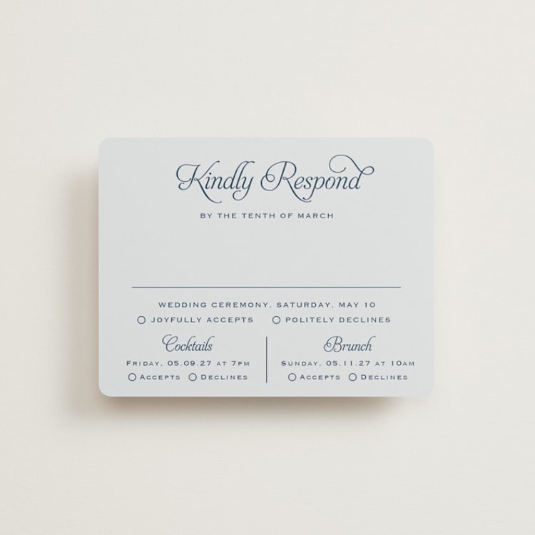 "Modernne" - Multi-Event RSVP Cards in Powder by Carolyn MacLaren - Front