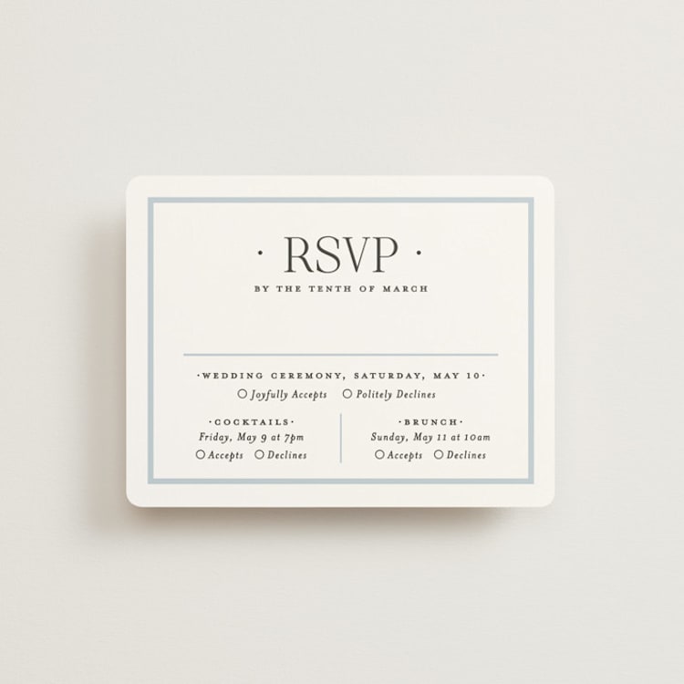 "Dotted Classic" - Multi-Event RSVP Cards in Hydrangea by Carolyn MacLaren - Front