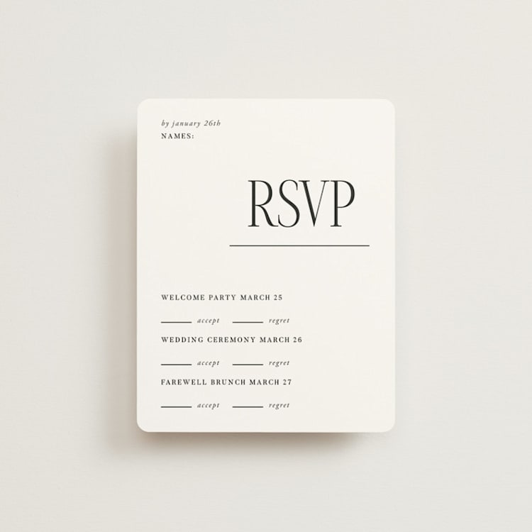 "Modern Space" - Multi-Event RSVP Cards in Cloud by Ashlee Townsend - Front