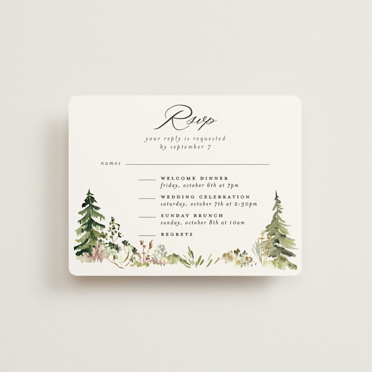 "Great Outdoors" - Multi-Event RSVP Cards in Forest by Petra Kern - Front