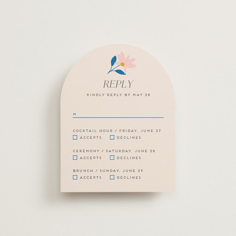"Blossoms Abound" - Multi-Event RSVP Cards in Cobalt by Genna Blackburn - Front