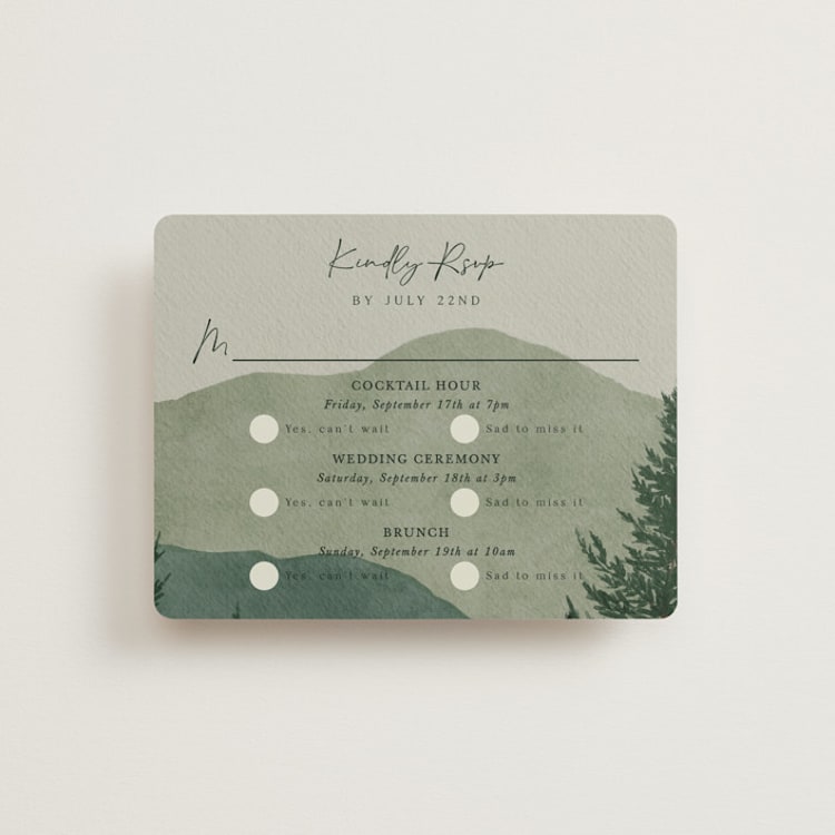 "The Forest" - Multi-Event RSVP Cards in Jade by Elly - Front