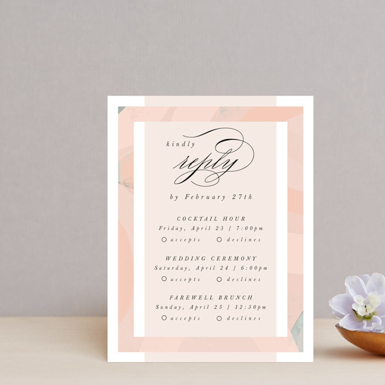 "Marbled Arch" - Multi-Event RSVP Cards in Peach by Anna Elder - Front