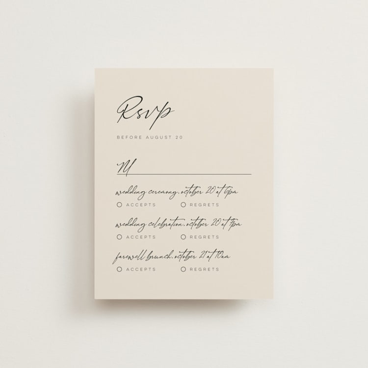 "Modernline" - Multi-Event RSVP Cards in Cotton by April Astudillo - Front
