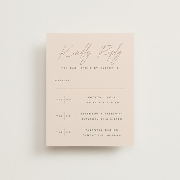 "Sunset Beach" - Multi-Event RSVP Cards in Sand by Owl and Toad - Front