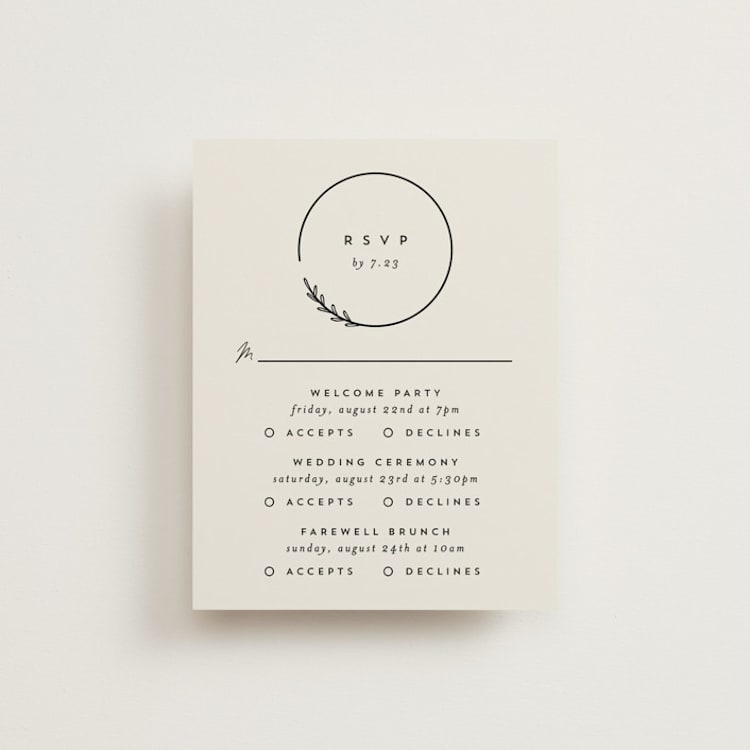 "Connect" - Multi-Event RSVP Cards in Almond by Brianne Larsen - Front
