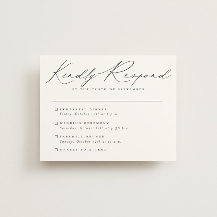 "modern vintage" - Multi-Event RSVP Cards in Jade by Emily Betts - Front