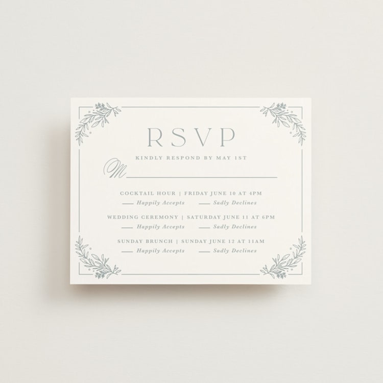 "Modern Crest" - Multi-Event RSVP Cards in Sea by Kristen Smith - Front