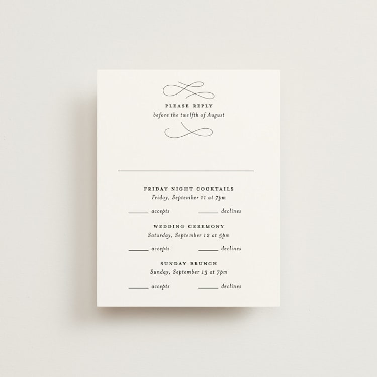"Beyond Words" - Multi-Event RSVP Cards in Snow by Kimberly FitzSimons - Front