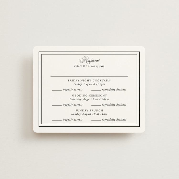 "Story Line" - Multi-Event RSVP Cards in Snow by Kimberly FitzSimons - Front