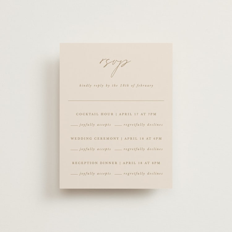 "Everlasting Love" - Multi-Event RSVP Cards in Linen by Brandy Folse - Front