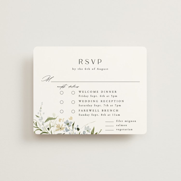 "Fleur" - Multi-Event RSVP Cards in Lily by Everett Paper Goods - Front