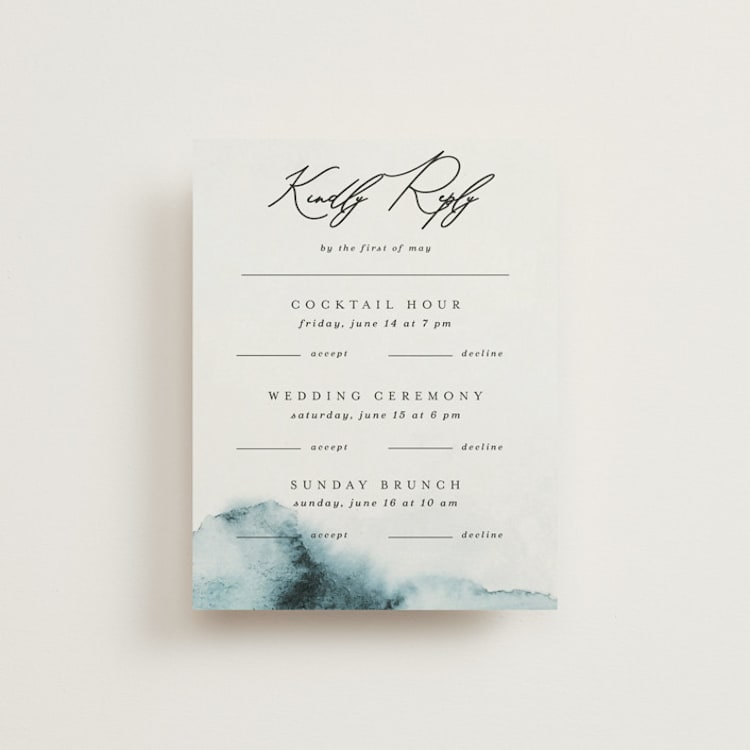 "Ocean Vibes" - Multi-Event RSVP Cards in Sky by Marina Onoprienko - Front