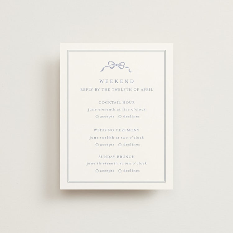 "Be With You" - Multi-Event RSVP Cards in French by Design Lotus - Front