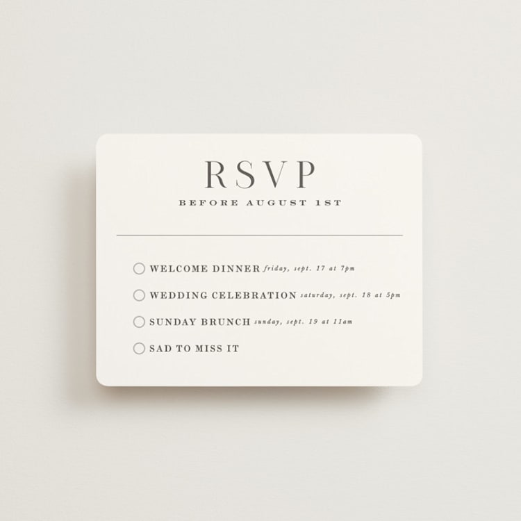 "Everly" - Multi-Event RSVP Cards in Snow by Hooray Creative - Front