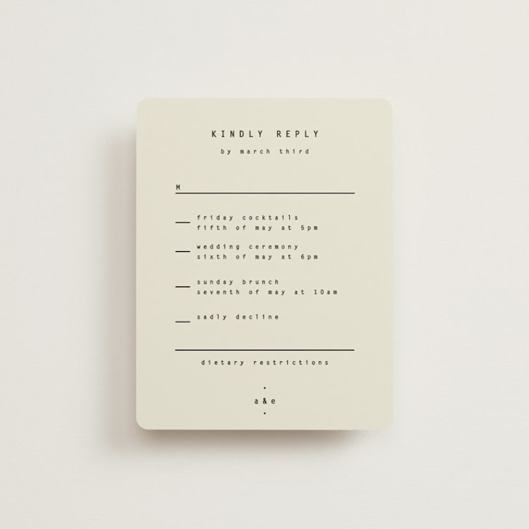 "Nonnette" - Multi-Event RSVP Cards in Vanilla by Blustery August - Front
