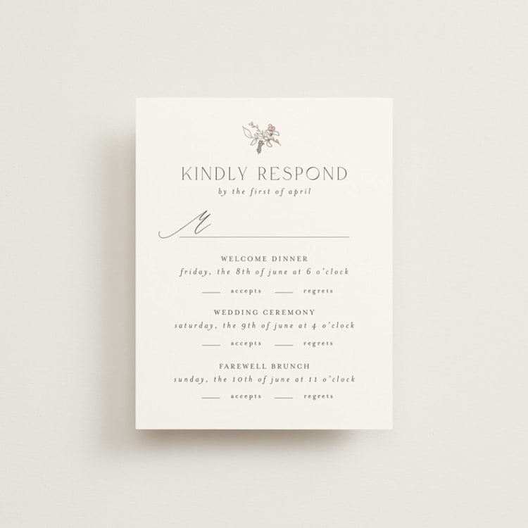 "Cottonwood" - Multi-Event RSVP Cards in Ravello by Anne Ciotola - Front