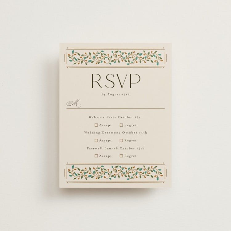 "Juliet" - Multi-Event RSVP Cards in Autumn by Ashlee Townsend - Front