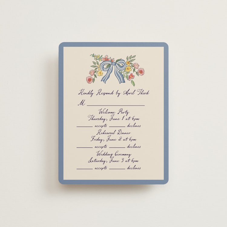 "A wedding in Low Country" - Multi-Event RSVP Cards in Cornflower by Chris Griffith - Front