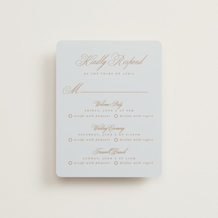 "Arbour" - Multi-Event RSVP Cards in Lake by Leah Bisch - Front