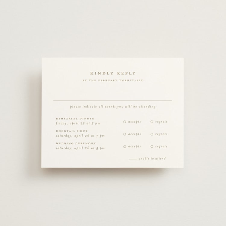 "spiku" - Multi-Event RSVP Cards in Pearl by chocomocacino - Front