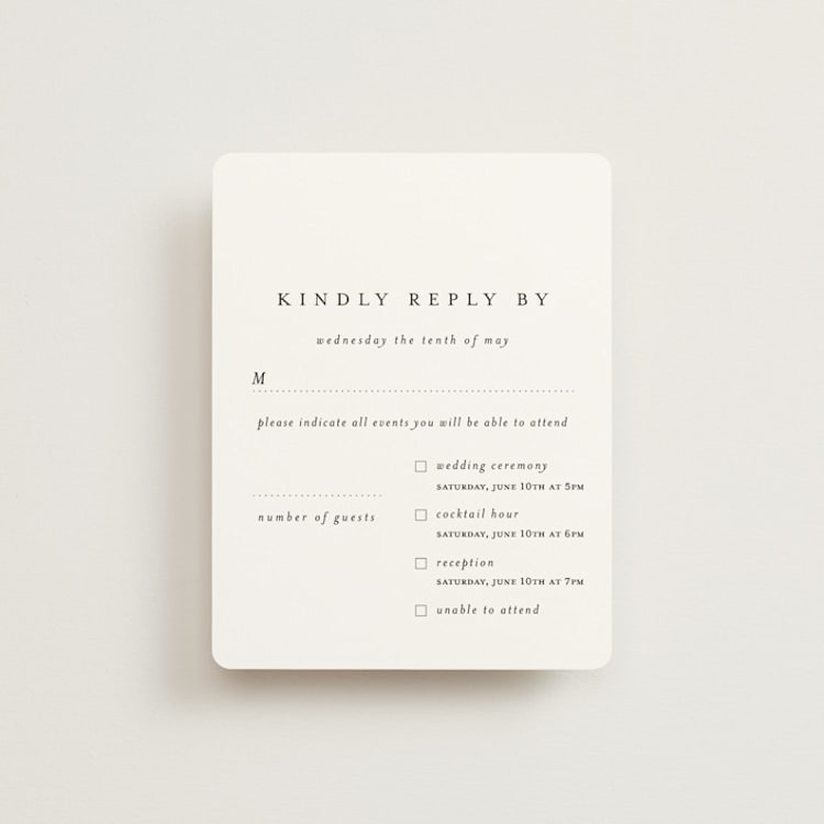 "A Thousand Years" - Multi-Event RSVP Cards in Classic White by Design Lotus - Front