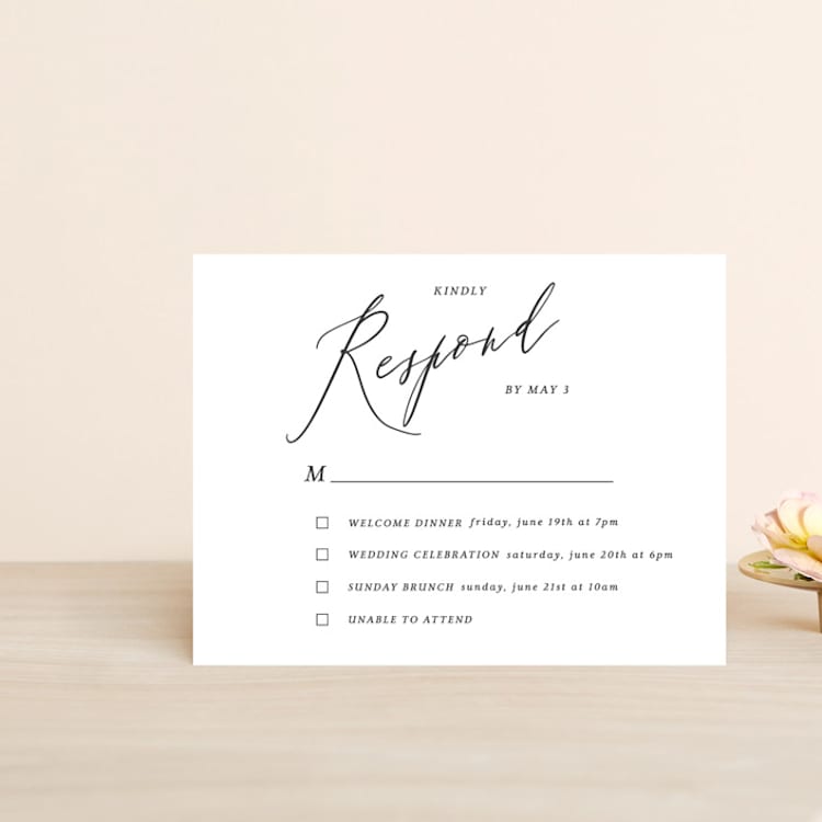 "Crescendo" - Multi-Event RSVP Cards in Snow by Griffinbell Paper Co. - Front