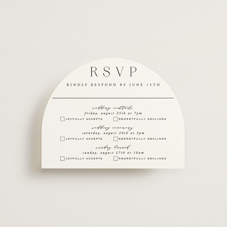 "Classy Type" - Multi-Event RSVP Cards in Lily by Hooray Creative - Front