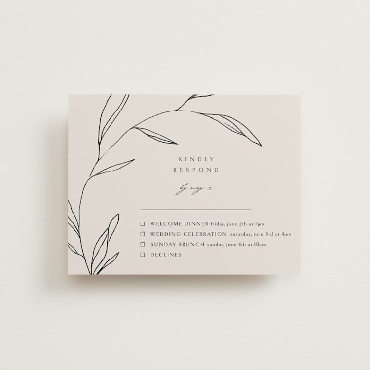 "Waldorf" - Multi-Event RSVP Cards in Taupe by Kelly Schmidt - Front