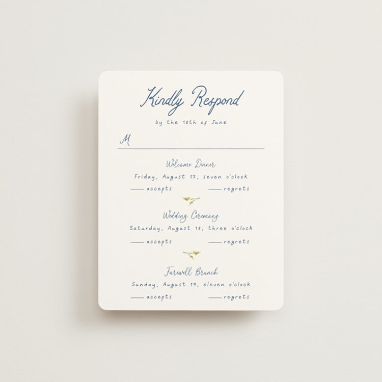"Wildflower Romance" - Multi-Event RSVP Cards in Ivory by frau brandt - Front