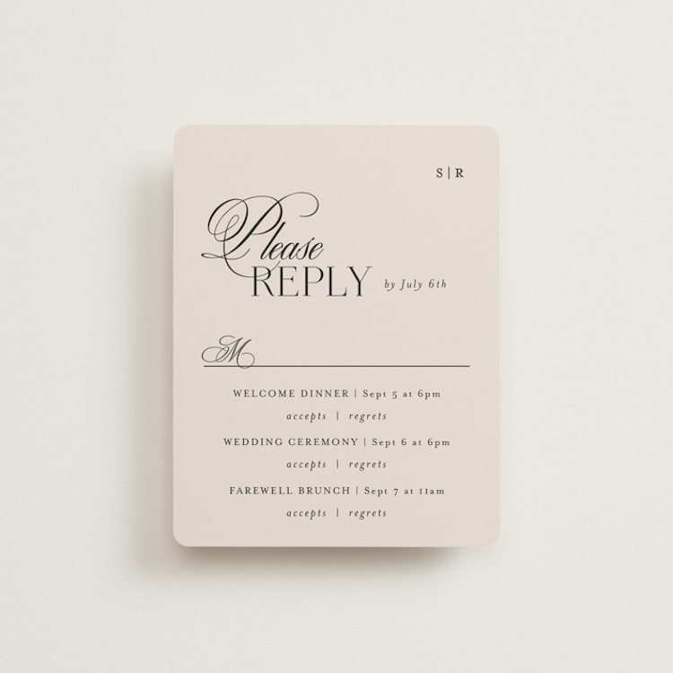 "Sibonie" - Multi-Event RSVP Cards in Ivory by Melanie Kosuge - Front