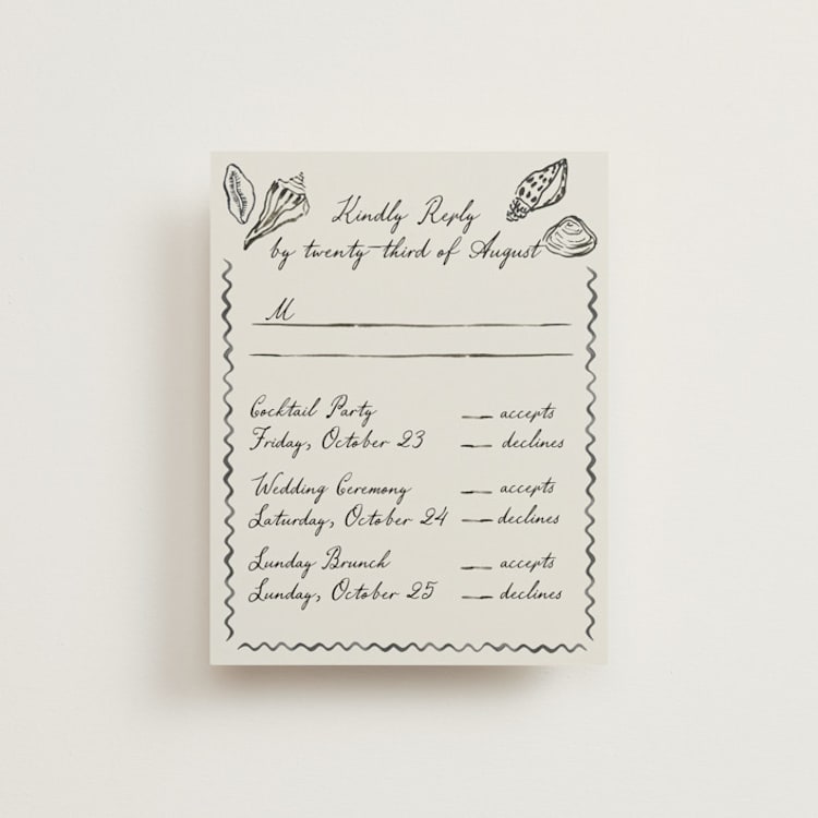 "Puglia" - Multi-Event RSVP Cards in Rock by Pati Cascino - Front