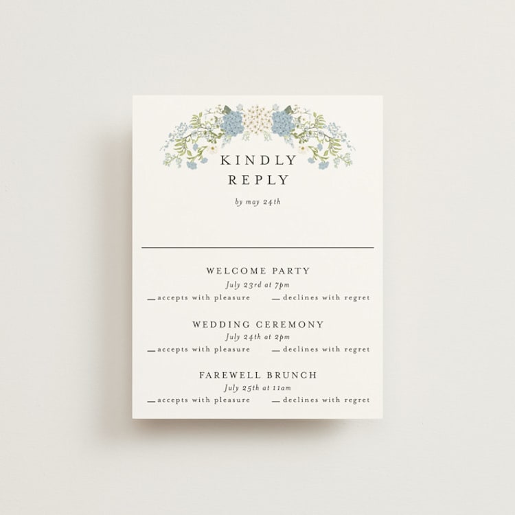 "Wedgewood" - Multi-Event RSVP Cards in Cerulean by Susan Moyal - Front