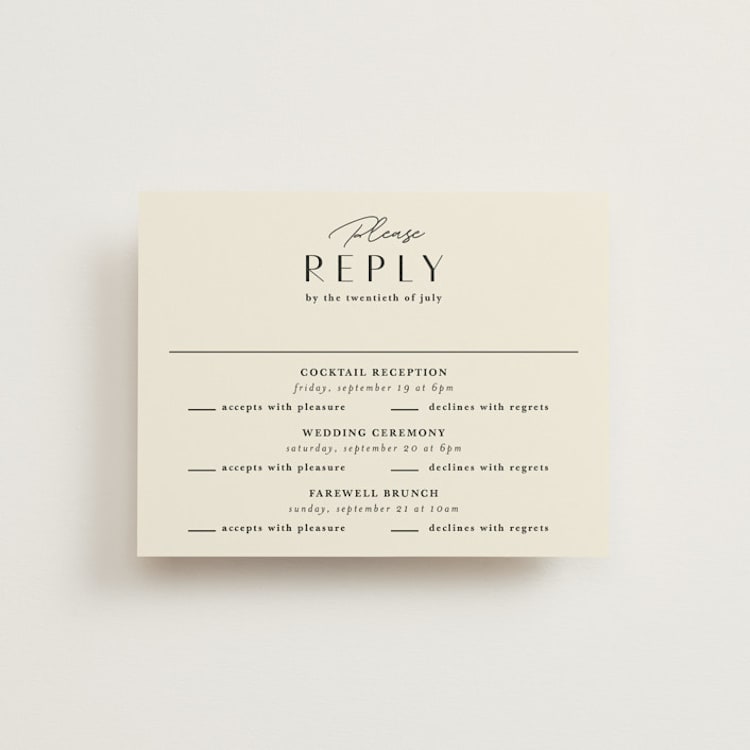 "Garden Moonlight" - Multi-Event RSVP Cards in Ink by Katherine Moynagh - Front