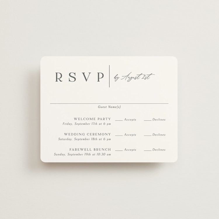 "Sector" - Multi-Event RSVP Cards in Snow by Kaydi Bishop - Front