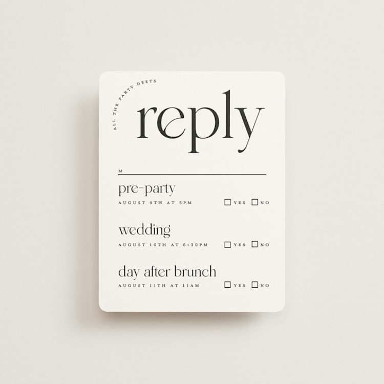 "Photographie" - Multi-Event RSVP Cards in Noir by Christie Garcia - Front