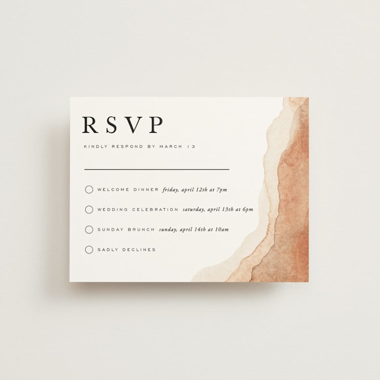 "Watercolor dune" - Multi-Event RSVP Cards in Desert by Yuliya Evseeva - Front