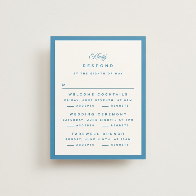 "The Emma" - Multi-Event RSVP Cards in Cerulean by Kristie Kern - Front