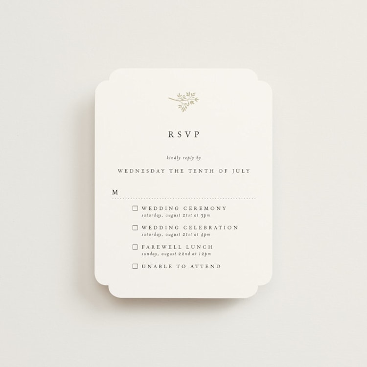 "Sense and Sensibility" - Multi-Event RSVP Cards in Cloud by Design Lotus - Front