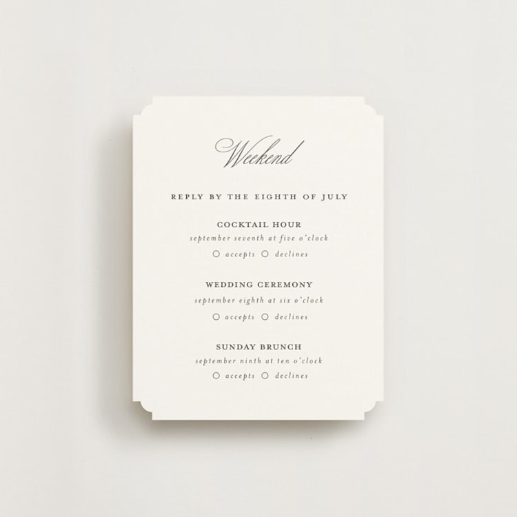 "From This Moment On" - Multi-Event RSVP Cards in Classique by Design Lotus - Front