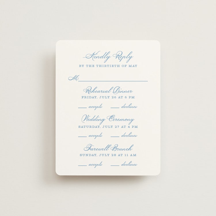 "Royalty" - Multi-Event RSVP Cards in Capri by Creo Study - Front