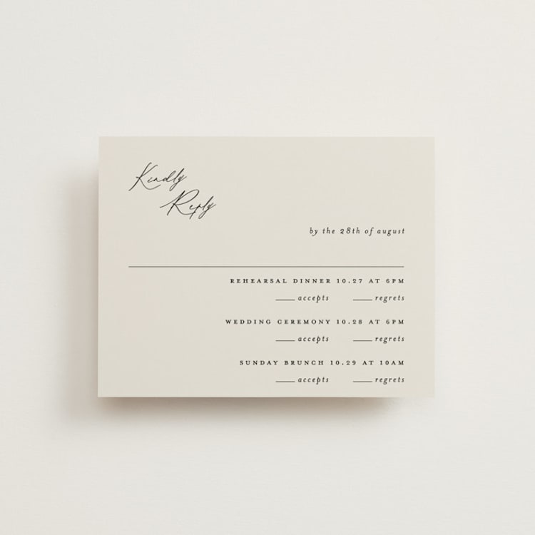 "kinkaid" - Multi-Event RSVP Cards in Ivory by Carolyn Nicks - Front