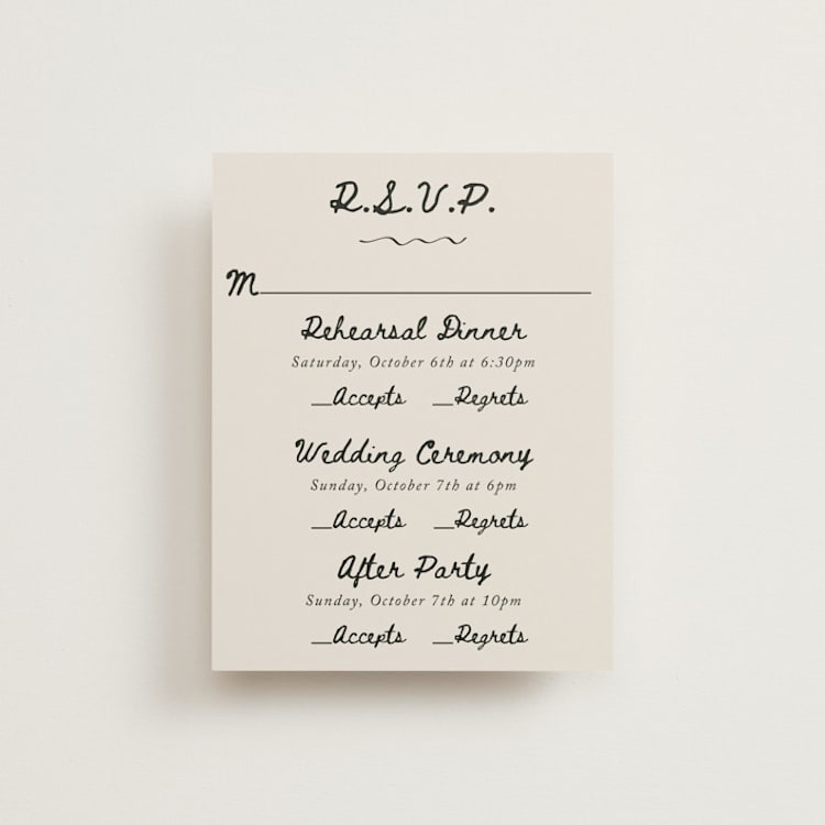 "simple monogram" - Multi-Event RSVP Cards in Lace by Cass Loh - Front
