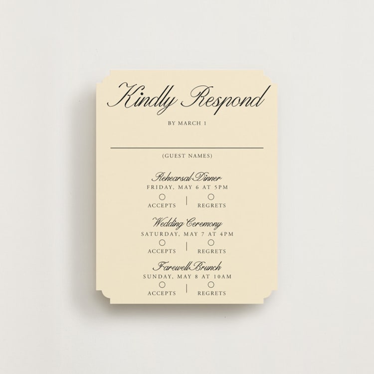 "Elegant and Formal" - Multi-Event RSVP Cards in Sunshine by Jen Ramsey - Front