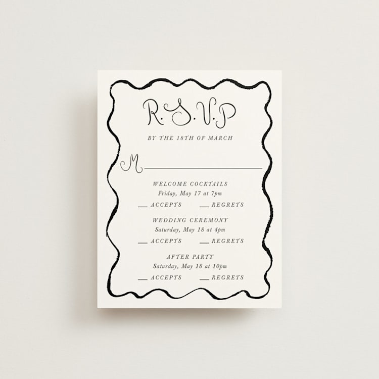 "quirky fun" - Multi-Event RSVP Cards in Tuxedo by Cass Loh - Front