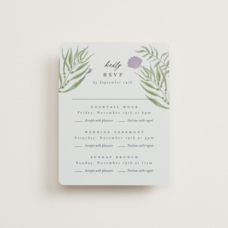 "Part Of Your World from Disney's Little Mermaid" - Multi-Event RSVP Cards in Sea by Alethea and Ruth - Front