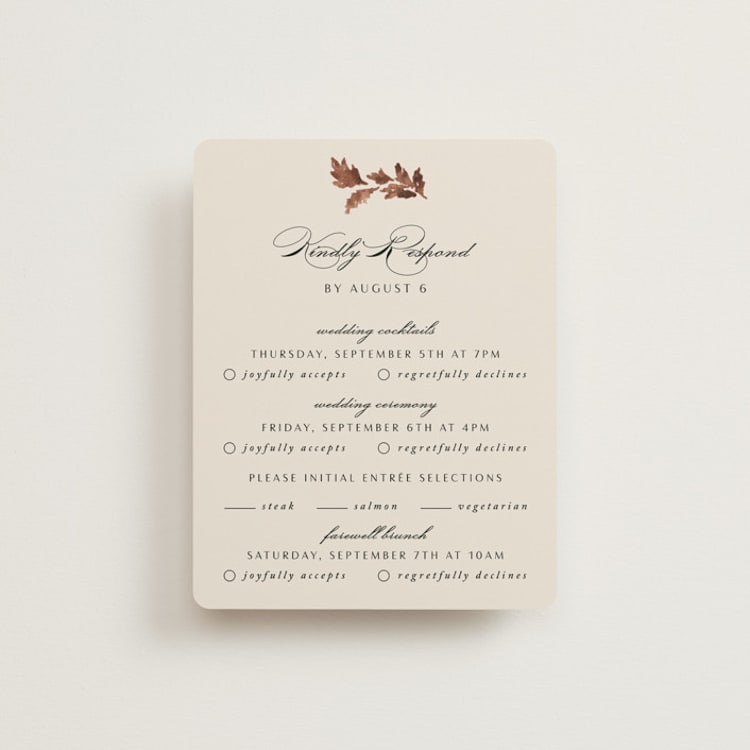 "poetique" - Multi-Event RSVP Cards in Autumn by Kate Ahn - Front