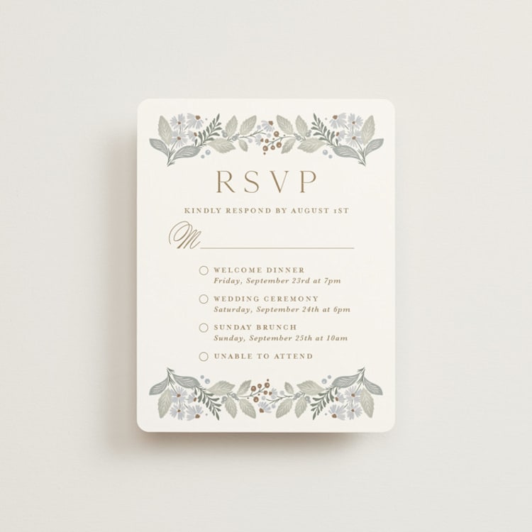 "Wild Flora" - Multi-Event RSVP Cards in Meadow by Kristen Smith - Front