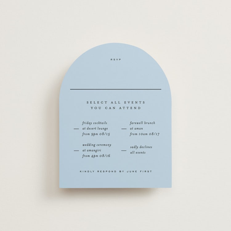 "Tarte Tatin" - Multi-Event RSVP Cards in Sky by Blustery August - Front